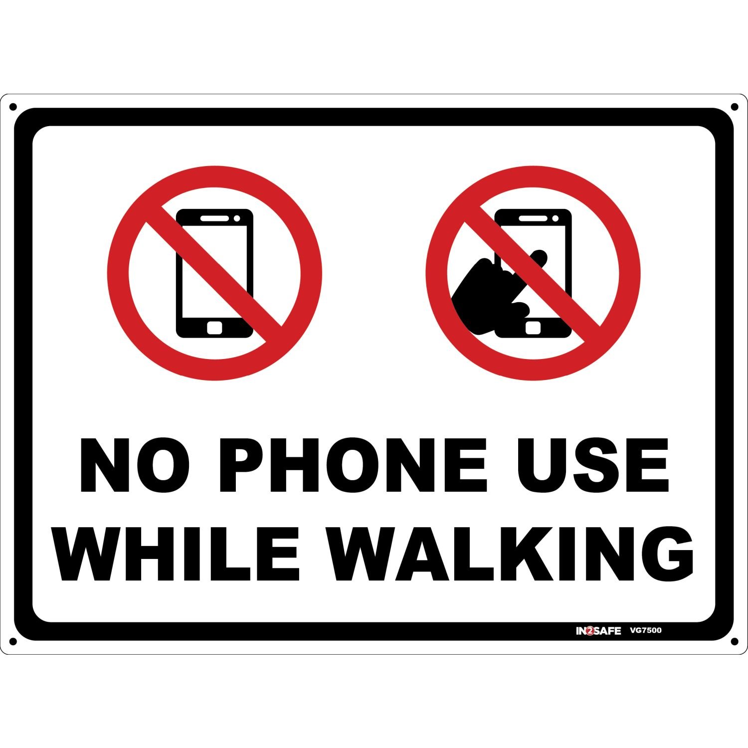 No Phone Use While Walking Sign