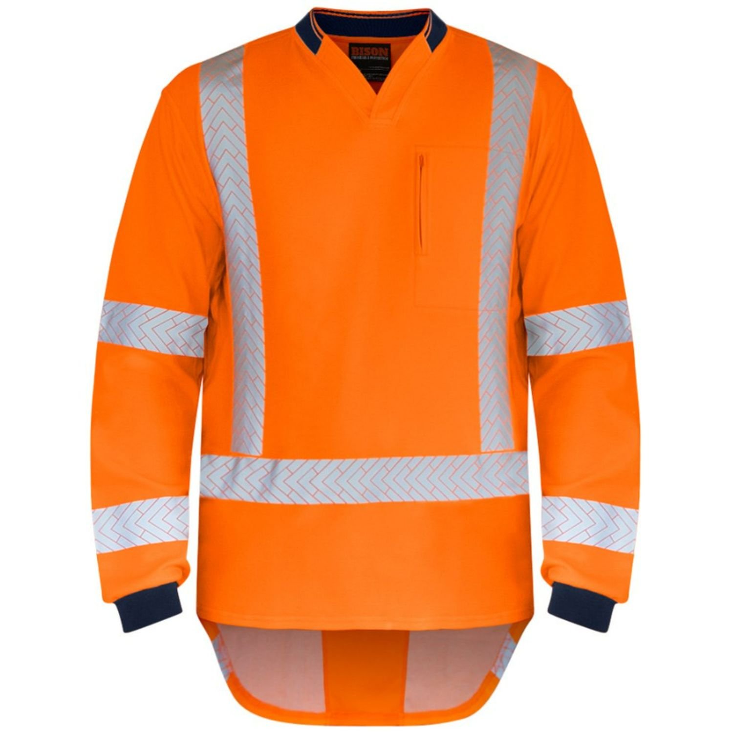 Hi Vis TTMC-W L/Sleeve Vented Cotton Back Segment Polo