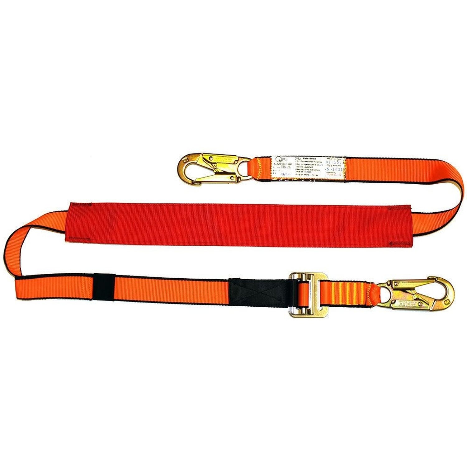 Pole Strap With 2 x Double Action Hooks and Adjustable Buckle 2.2m