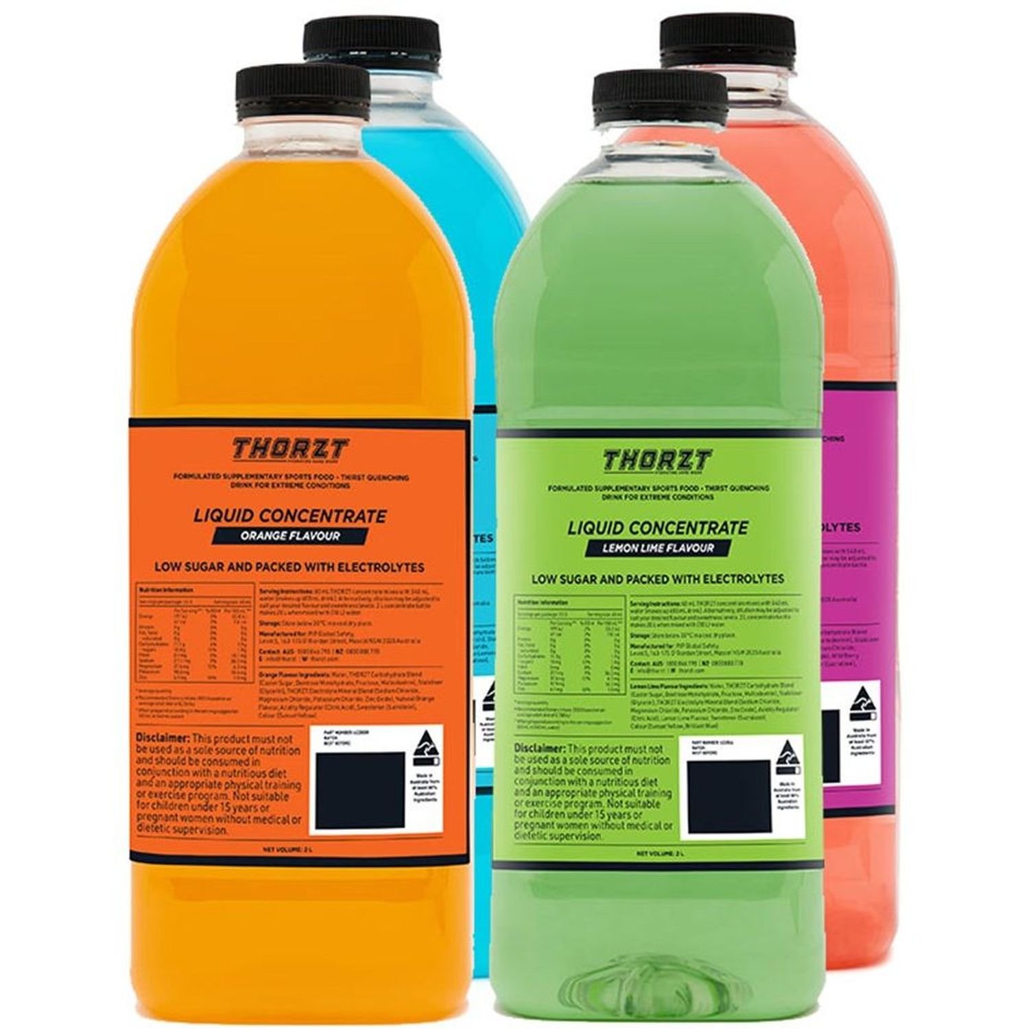 Thorzt Low GI Liquid Concentrate 2L Mixed Flavours Ctn 4