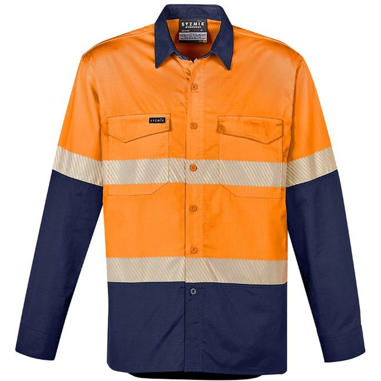 Syzmik Hi Vis Day/Night Segmented Tape Ripstop Long Sleeve Shirt