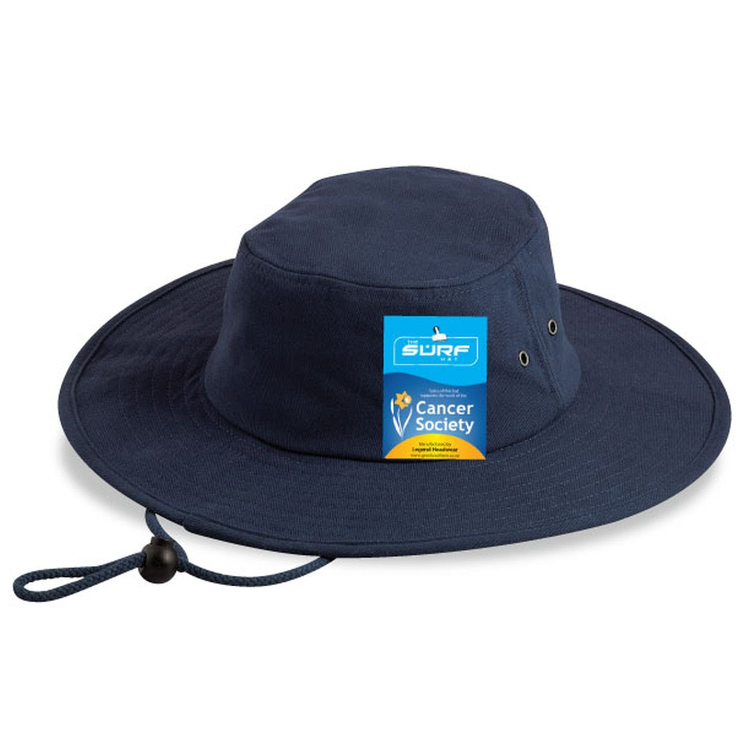 Brushed Heavy Cotton (Surf) Brim Hat With Chin Strap