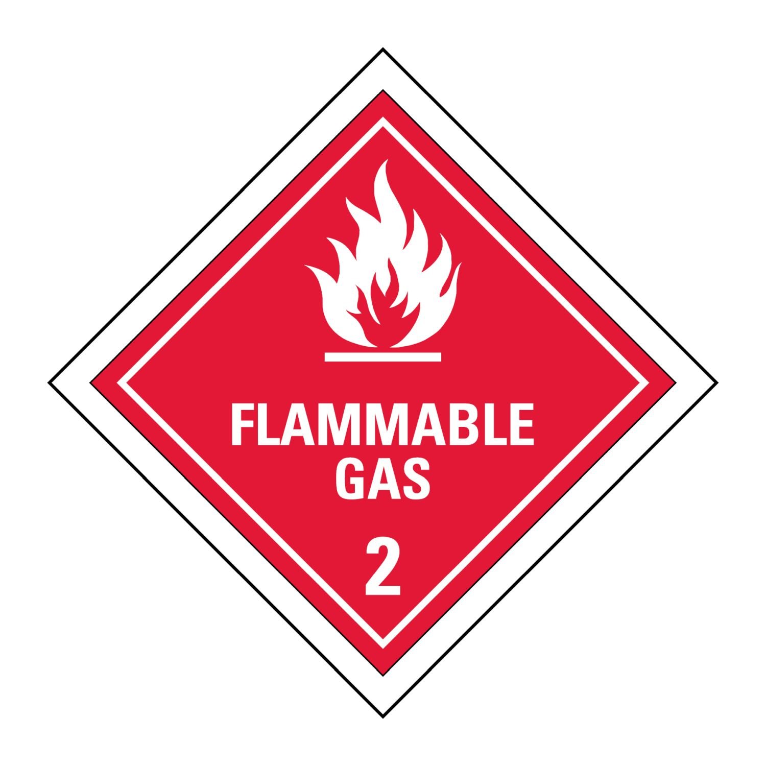 BPC Flammable Gas PVC Sign 200x200mm