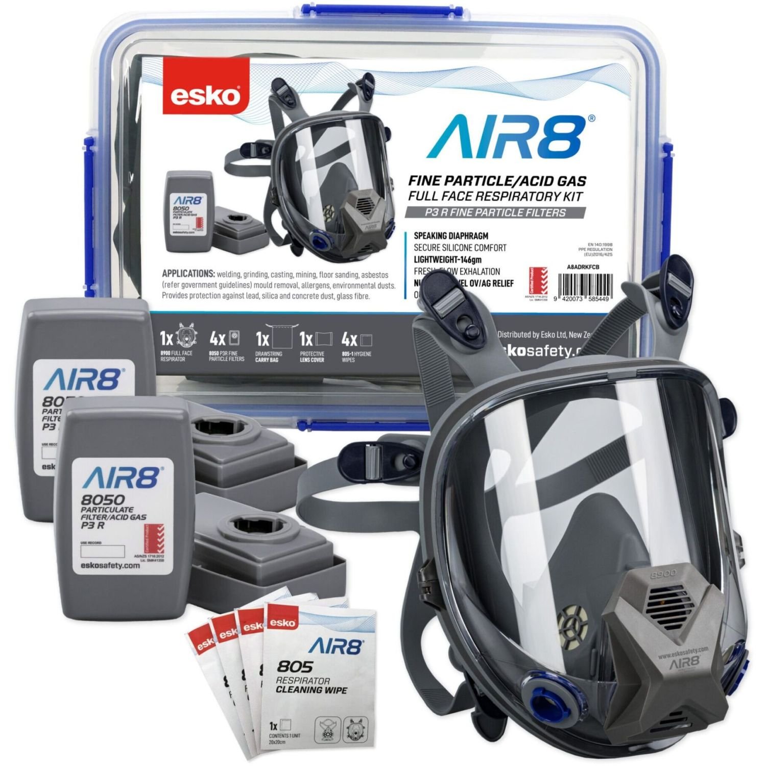 Air8 Full Face P2/P3R Clipbox Kit
