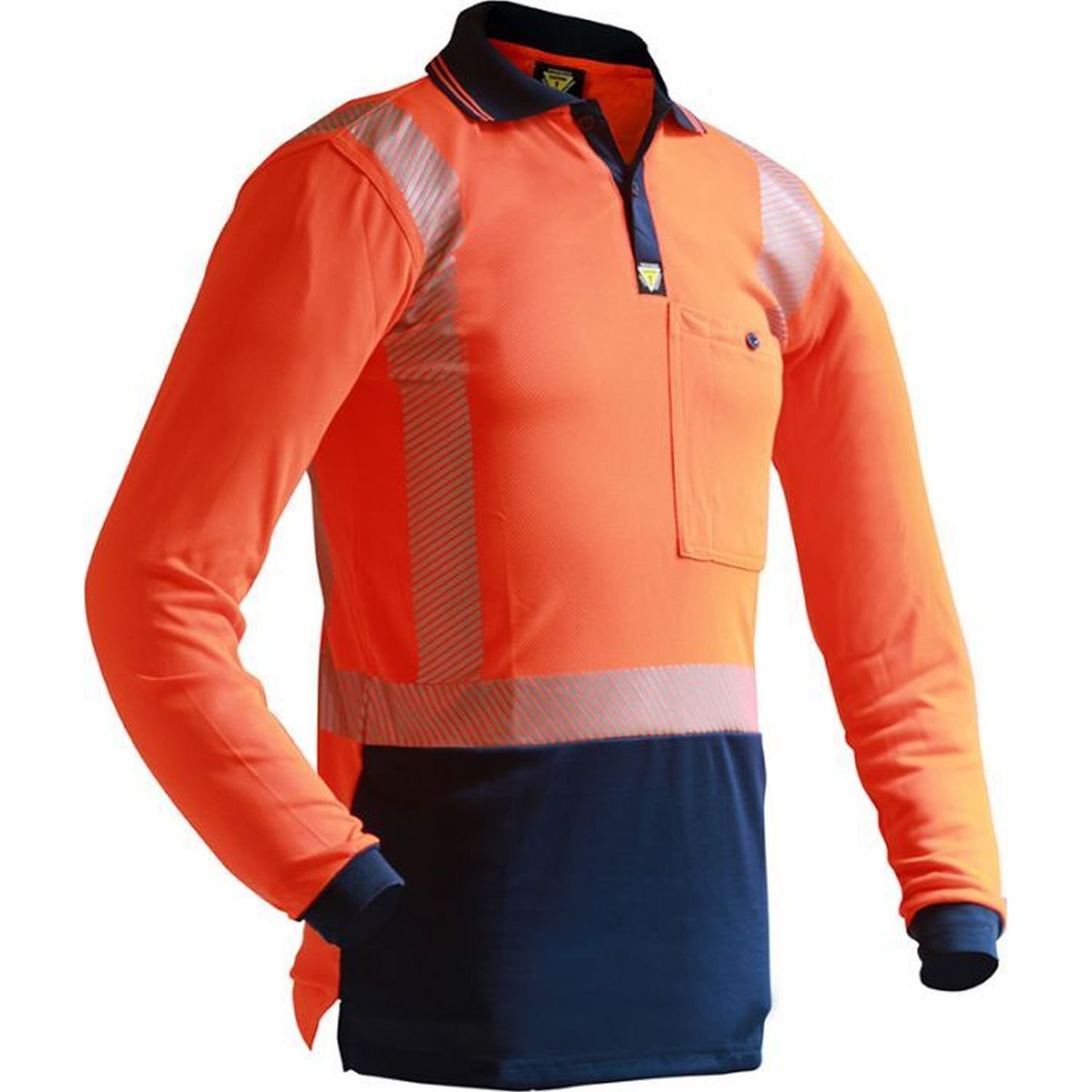 Hi Vis Day/Night Segment Tape MicroFibre L/S Polo
