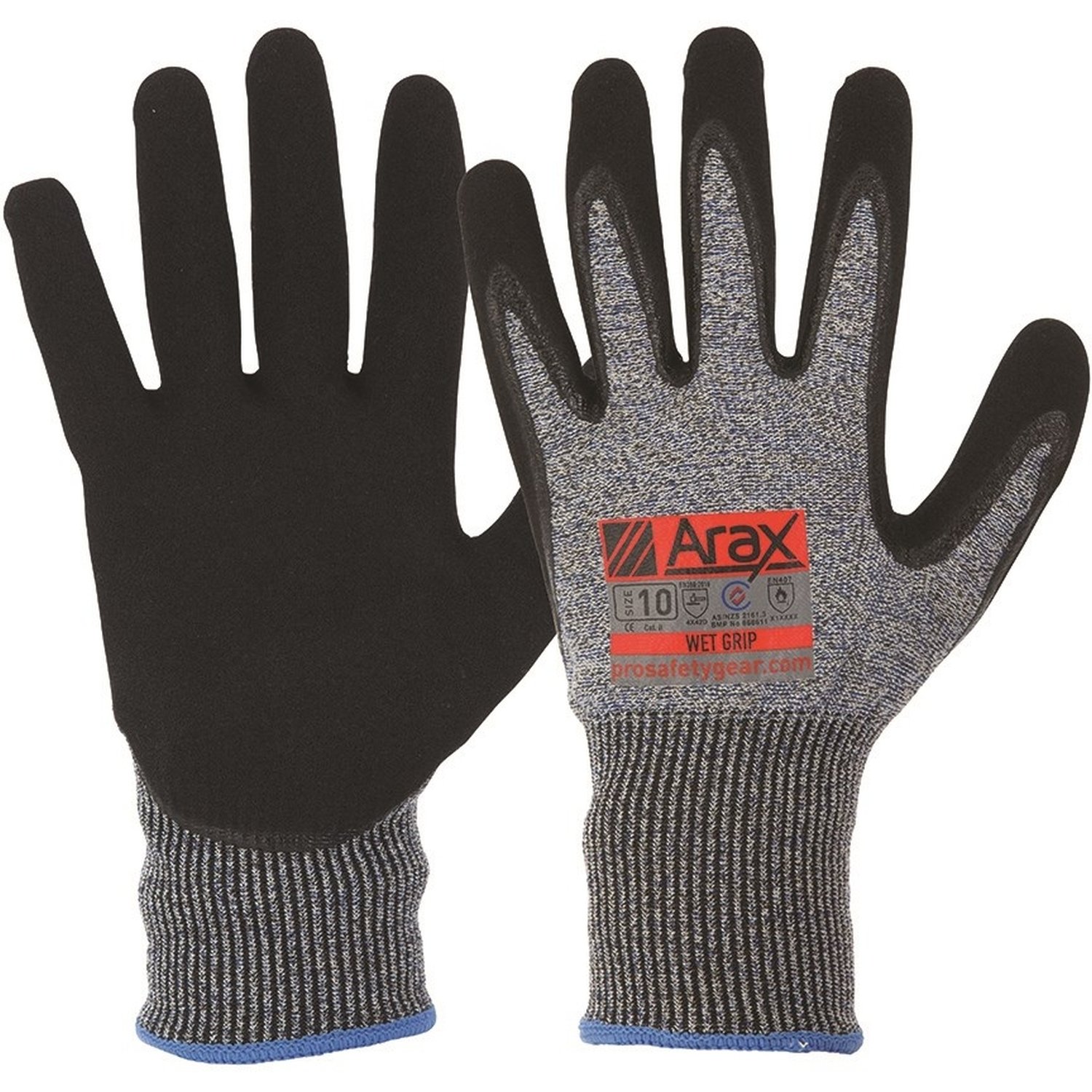 Arax Wet Grip Sandy Nitrile Cut 5 Glove Pkt 12