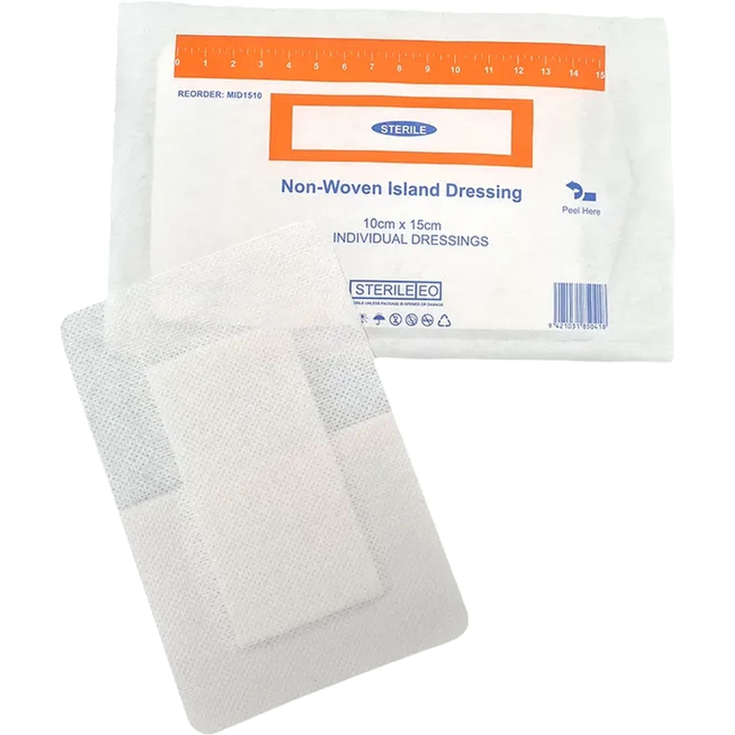Non-Woven Adhesive Wound Island Dressing 15cm x 10cm