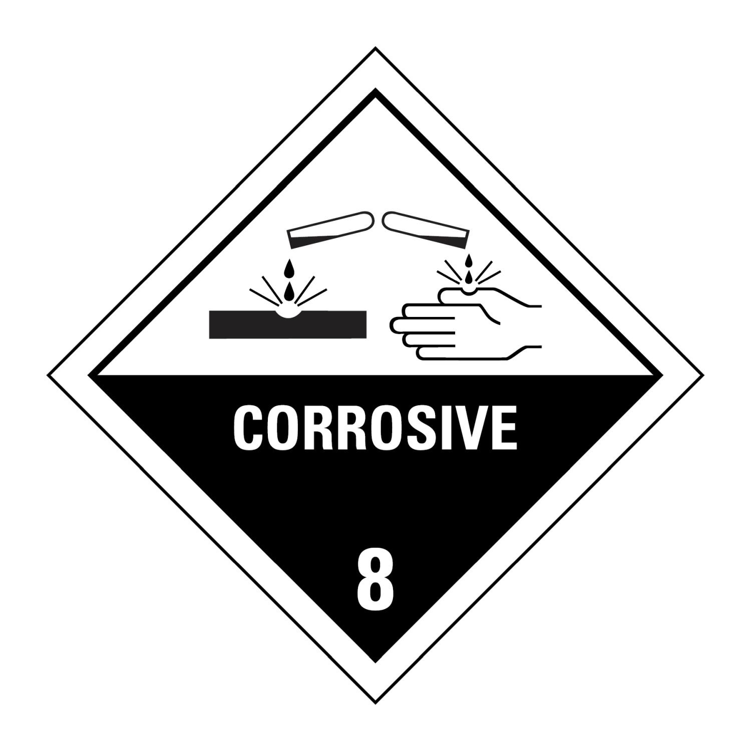 BPC Corrosive 8 PVC Sign 200x200mm